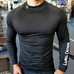 T-shirt da uomo T-shirt per fitness più dimensioni Uomini a manica lunga allenamento per palestra Compressione da palestra