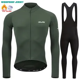 Man's Winter Cycling Clothing RAUDAX Thermal Fleece Jersey Sets Mountian Road Bike Long Sleeves Suits 231221