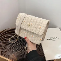 Pulnamera a catena Western Small Daisy Woven Style Borse 2021 New Girl Crossbody Summer Borse Single Square Fashion Lqdfv2722