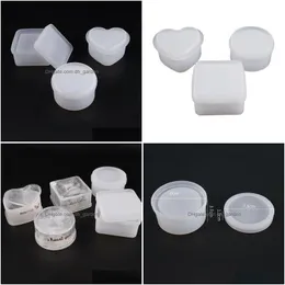 Molds Square Trinket Box Sile Mold Jewelry Molds Round Heart Shape Resin Make Your Own Storage Epoxy Art Drop Delivery Jewel Dhgarden Dhrxx