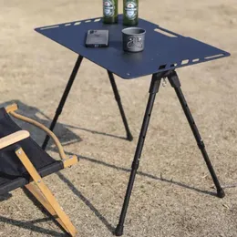 Wartungswartung im Freien Aluminiumlegierung Tisch Leichter taktischer Tischklapptisch tragbarer geschwärzter Picknick -Schreibtisch Camping Table