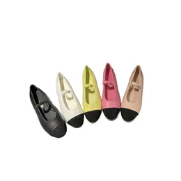 24 봄과 여름 뉴스 스타일 작은 향기 Mary Jane 신발 여성 원 단어 벨트 주문 컬러 Sheepskin Ballet Flat Flat-Mouthed Single Shoes