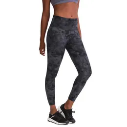 Outfits Lu32 Yoga Leggings Tie Dye Gym Clothes Women High Waist Running Fitness Sports Full Length Pants Trouses Workout Capris Leggins