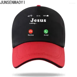 Ball Caps Funny Jesus Print Color Matching Baseball Cap Casquette Hats Casual for Men Women Unisex is Calling Accept or Decline