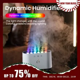 Desktop Dynamic Music Umidifier Air Home Home Flame Home Home 900ml Mistia a diffusore leggero a led RGB 231221 231221