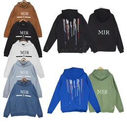 Erkekler için vintage ami hoodie uzun kollu sweatshirtler saf renkli baskı moda kazak büyük boy giyim rahat ourdoor hoodie