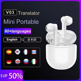 Kopfhörer Kopfhörer Ohrhörer 2022 V03 Übersetzungskopfhörer 80 Sprachen Instant übersetzen Smart Voice Translator Wireless Bluetooth Tran