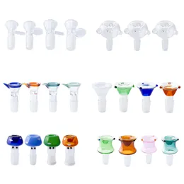 ChinaFairPrice Rökning Pipe Tobacco Dome Bowl Mushroom Butterfly Styles 10mm 14mm 19mm Manlig Kvinnlig färgglad Dab Rig Glass Water Bong Bubbler Pipes Glass Bowls