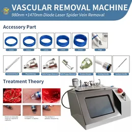 Bantmaskin 6 i 1 60W 980nm diodlaser med vaskulärt blodkärlspindelborttagningsdiodlaser