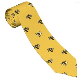 Bow Ties pszczoła żółte kreskówki krawata unisex jedwabny poliester o szerokości 8 cm do męskich akcesoriów rekwizyty cosplay