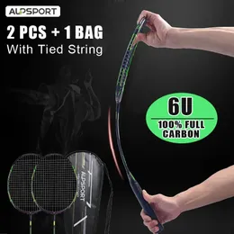 String Badminton Alpsport FN 2PCSlot Racket con sacchetto a sfera e rivestimento specializzato in fibra di carbonio 6U 72G 100 231208 231221