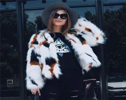 Lanshifei Women Faux Fur Płaszcz Puszysta Kobiet Kobiety Zima nowe dziewczyny w stylu fur