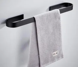 Towel Holder Bathroom Towels Rack Hanger Black Silver Stainless Steel Wall Hanging Bar Organizer Kitchen Storage Shelf Racks8178615
