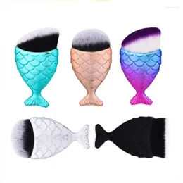 Makeup Brushes Mermaid Brush Professional Face Blush Foundation Cosmetic Fish Tools Kit Pulver Nail Art Cleaning Tool