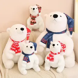 30 45cm Cute Christmas Polar Bear Doll Plush Toy Throw Pillow Decoration Gift 231220