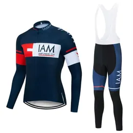 2020 Equipe IAM Jersey de ciclismo de manga longa Conjunto da primavera ROPA ROPA CICLISMO RACA RACA RACA RACA MTB Bike 9D Gel Pad179G