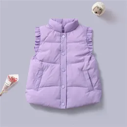 Para baixo colete bebê meninas menino puffer plissado manga leve casacos crianças pato branco outerwear moda calor colete 231220