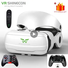 Glasögon VR -glasögon Shinecon VR Glasögon Headset 3D Virtual Reality Device Hjälm Viar Goggle Lenses For Smartphone Smart Cell Phone Realida