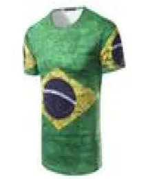 2018 Brasile manica corta 3D stampato tifosi di calcio magliette casual verde uomo Coppa del mondo magliette M2XL6966365