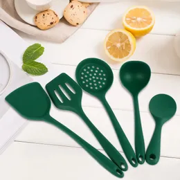 5PCS Kitchen Utensils Silicone Cooking Set Heat Resistant Non Stick Soup Spoon Slotted Spatula Cookware Gadgets 231221