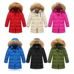 3 16Y Russian Children White Duck Down Coat Winter Teenage Baby Boys Girls Fashion Large Fur Hooded Warm Parkas Kids Snow Jacket 231221