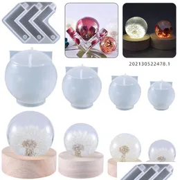 Formy 35-80 mm sfery Forms Forms Sile Epoksydowa kulka Mod do majsterkowania biżuterii Making Homemade Soap Candle Wax Downot Dhgarden Dhcad