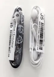 Um fone de ouvido estéreo J5 de alta qualidade 35mm fones de ouvido de macarrão plano com Mic Remote para Samsung S4 S5 S6 S71357009