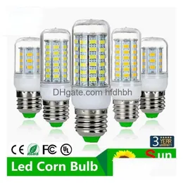 LED 전구 SMD5730 E27 GU10 B22 E12 E14 G9 BBS 7W 9W 12W 15W 18W 110V 220V 360 각도 BB 옥수수 라이트 드롭 배달 조명 조명 DHTA