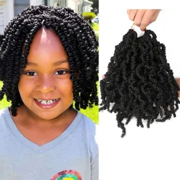 Pre-twisted Spring Twist Crochet Hair Fluffy Curly Twist Braiding Hair Pre-Twisted Passion Twist Crochet Braids For Kids
