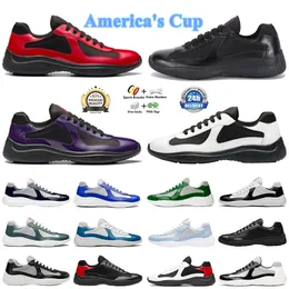 Tasarımcı Amerika Kupası Erkekler Koşu Ayakkabıları Düşük Üst Sabah Saborlar Ayakkabı Erkekler Kauçuk Sole Kumaş Patent Patent