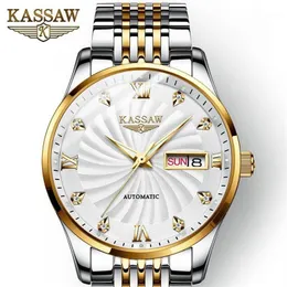 Schweiz Mechanical Watch Men handled safir kassaw vattentäta klockor manlig relogio maskulin armbandsur247v