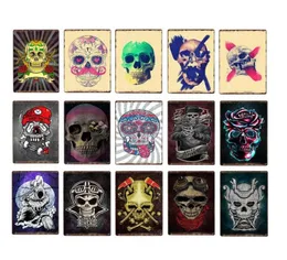 Metal Sign Retro New Skull Tattoo Parlors Shop Tin Signs Plate Top Music Film Posters Art Cafe Bar Vintage Metal Painting Wall Cla4593533
