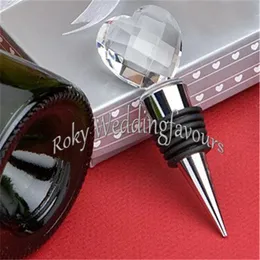 كامل 100pcs أنيقة Crystal Heart Wine Stopper w Silver Box Barware Favors Bomboniere Anniversary Event Party G211g