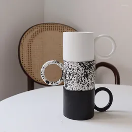 Canecas Estética Bonito Caneca Espresso Copos Viagem Chá Leite Companheiro Idéias Lidar com Tumbler Engraçado Taza de Ceramica Acessórios de Cozinha