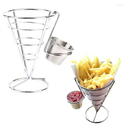 Plates sås kopphållare 7x5,5 cm enstaka huvud pommes frites Franse Fry Stand Cone Mand Houder Voor vis en chips
