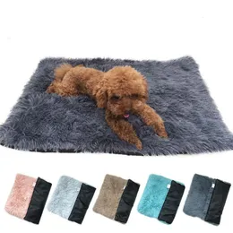 Long Plush Cat Bed Mats Soft Washable Pet Nest Square Fleece Cushion Puppy Kitty Mat Cat Sleeping Bed For Small Large Dogs Cats 231220