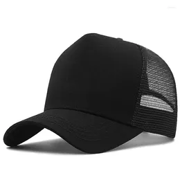 Ball Caps Brand Big Size Plain High Crown Trucker Hat For Men Mesh Hard Lined Baseball Cap Head Adjustable Women