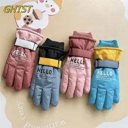 Kinder Winter Ski Handschuhe für Kinder rutschfeste verdicken warme wasserdichte Radfahren Roller Snowboard Fahrrad Jungen Mädchen 7-12 Jahre alt 231220