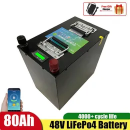 Batterier Golfbil Batteri 48V 2000W 4000W LIFEPO4 48V 80AH NOT 12V 60AH 80AH LITIUM Batteri för Marine Camping Car E Boat +10A Charger