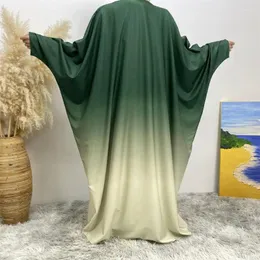 Etniska kläder Löst gradient Cardigan Muslimska kvinnor Abaya Islamiska Mellanöstern Fashion Dubai Burqa Arab