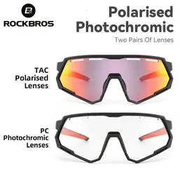 نظارات Rockbros للدراجات اثنين من العدسة POCHROMIC الرجال نساء الرياضة نظارة شمسية ركوب الدراجات ركوب نظارات النظارات 231221