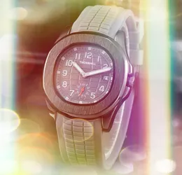 Square Oak Dial Kalendarz Moda Business Men Zatrudnia Kwarc Ruch Mężczyzna Zegarek czasowy gumowy silikonowy pasek
