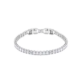 Dazzling Slider Tennis Link Chain Bracelets 100% 925 Sterling Silver Cubic Zirconia Crystal Bracelet for Women Luxury Wedding Enga266O