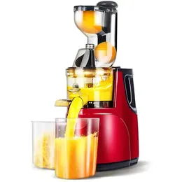 Bar 1PC Slow Masticating Juicer, Cold Press Juice Extractor, Apple Orange Citrus Juicer Machine med bred rännan, tyst motor för frukt