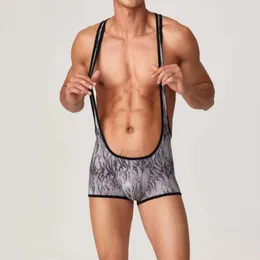 Men's Thermal Underwear Mens Sexy Home Body Shaping Bodysuit Male One-piece Gym Vest Rompers Suit Comfortable Jumpsuit LGBT Clothing