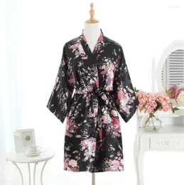 Brand Designer Women's Summer Lounge Robe Lady Sexy Home Dressing Gown Satin Kimono Nightgown Loose Sleepwear Bathrobe