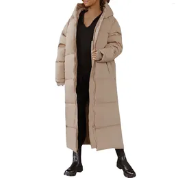 Trench da donna Cappotto in cotone tinta unita a maniche lunghe con cappuccio lavorato a maglia vintage