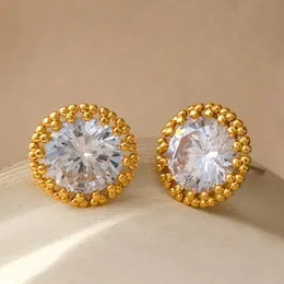 Orecchini per bling in pietra di diamanti in oro giallo allergici a 18k oro giallo.