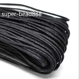400m Craft Jewelry Making Black Waxed Cotton Necklace Cord 2mm Ship238R