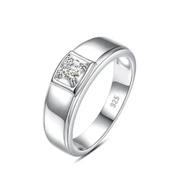 04CT M DF Pierścienie kolorowe dla mężczyzn 100 925 Srebrny certyfikowany ślub w biżuterii Diamond Pass Prezent 231220